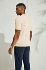Mens V Neck Polo Shirt Short Sleeve Casual Ribbed Textured Knit Lightweight