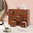 12 Drawers Vintage Tabletop Library Card Catalog Cabinet Storage Box