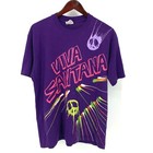 Vintage 80s 90s Carlos Santana Fan Made Viva Purple Peace Xl T-shirt