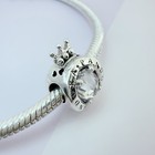 Authentic Pandora Charm Clear Sparkling Crown  o  Cz Bead  798266cz W pouch