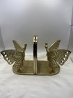 1 Set Butterfly Handcrafted In India Bookends Set Gold Brass Tone Heavy Metal