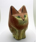 Vnt Papier Mache Cat Gray Kitten Jewelry Trinket Box Kasmir 3 3 4  H