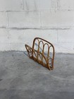 Vintage Boho Rattan Magazine Rack Newspaper Holder Scandinavian Style