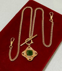 Antique Victorian Gold Filled 20  Watch Chain Necklace W intaglio Fob 27 6g