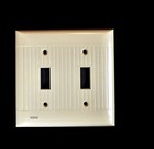 Nos -- Sierra Vintage Ribbed Ivory Bakelite 2 Switch Wall Plate Cover Mcm Duplex