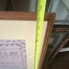 Framed Alphabet Sampler Folk Art Needlework Print  Multicolor Wood Frame