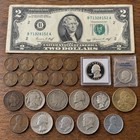 25pc Old Us Coin Estate Lot 2 Silver Coins Indian Head Buffalo Wheat Cents