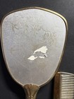 Vintage Mcm Vanity Set Gold Tone Hand Held Mirror W  2 Combs Ladies Dresser Set