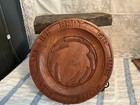 German Vintage  Black Forest Round Bread Board  Hand Carved Wheat