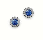 4 00 Ct Round Lab Created Blue Sapphire Halo Stud Earrings 14k White Gold Plated