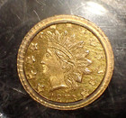 1875 Round Indian California Fractional Gold 50 Cent  Bg-1057  High R5 Pcgs Ms62
