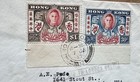 Hong Kong 1947 Cover To Us  e29   wwii Victory Set  sg169-170  air To Ok Only