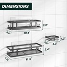 3pack Black Shower Caddy Shelves Bathroom Organizer Wall Mount Storage Rack Hook