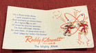 Vintage Reddy Kilowatt Screw Back Earrings With Original Advertising Card 1952