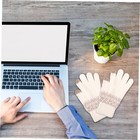 Valiclud Thick Knitted Touchscreen Winter Gloves For Adults Warm White Full Fing