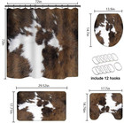 Western Bathroom Shower Curtain Set cowhide Print Bathroom Rug Shower Curtain To