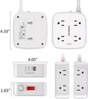 6 Ft Surge Protector Power Strip - 8 Widely Outlets With 4 Usb Ports  3 Side Out