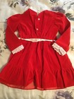 Vtg  Sears Disney Red Winnie The Pooh Girls Dress Usa Made Sz 5 Fits 41-44   