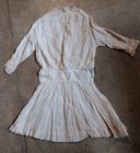 Antique C  1900 Victorian   Edwardian Ivory Lace Childs Formal Cotton Dress