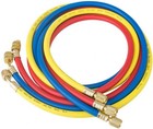 Refrigerant Charging Hoses Manifold Gauge Set R410a R22 R404 1 4  60  3pcs Quick