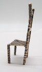 Antique 800 Silver Miniature Chair Basket Weave Seat Finely Done