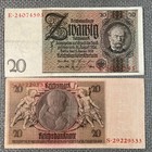 One  1  Germany 20 Mark Banknote  very Fine   1929 Ww2 Antique Note Collectable