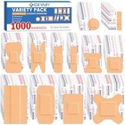 1000 Assorted Bandages Variety Pack - 12 Styles  Heavy Duty  Waterproof  Latex-f