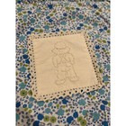 Vintage Handmade Child Doll Quilted Pillow Blue Floral Ruffle Accent