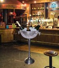 Distressed Look Silver Floor Standing Large Ice Champagne Wine Cooler Bucket