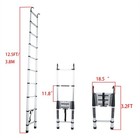 12 5 Ft Telescoping Ladder Lightweight With 2 Detachable Roof Hooks Aluminum