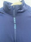 Nike Pro Hyperwarm Women   s Navy Blue 1 2 Zip Long Sleeve Training Top