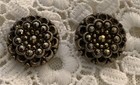 Beautiful Vintage Set Of 6 Metal Flower 3d Shank Buttons