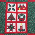 Handmade Christmas Applique Quilted 18 X 15 Wall Hanging Quilt Star Tree Wreath