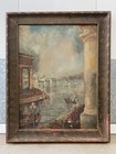     rare Fine Antique Old American Folk Art 1904 St Louis Worlds Fair Oil Painting