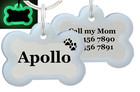 Double Sided Laser Etched Stainless Steel Pet Id Tag For Dog   Cat Tag Bone