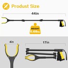 44 Inch Extra Long Grabber Reacher Tool   foldable Pick Up Stick With Strong