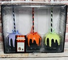 Nib Sweet Treats Large Halloween Themed Faux Candy Apple Set Htf  