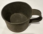 Civil War Drinking Cup With Handle 3 5    Round X 2 5    Tall Antique Tin Cup