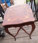 Walnut Carved Marquetry Inlaid Lamp Table    1  Table     prt-144 