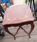 Walnut Carved Marquetry Inlaid Lamp Table   End Table  prt-144 