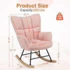 Chair Nursery  Teddy Upholstered Glider Rocker With High Backrest  Reading