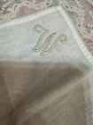Vintage Wedding Hanky Ivory  Lace And Embroidery Monogram W