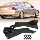 2pcs Rear Bumper Spoiler Lip Splitter Diffuser Universal Body Kit Glossy Black
