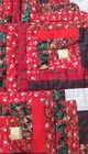 Vintage Handmade Log Cabin Quilt Christmas Tree Wall Hanging 37x37 Quilted Usa