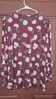 Matilda Jane Floral Lace Tunic Blouse Long Sleeve Round Neck Size M Burgundy