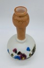 Antique C 1880 Bohemian Harrach Hand Painted Floral Enamel Glass Vase