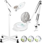2200 Lumens Magnifying Floor Lamp  2-in-1 Lighted Desk Magnifier   144 Led St   