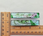 Fused Small Pair multicolor Dichroic Glass Genuine French Hair Barrettes