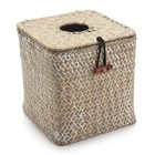 Seagrass Napkin Holder  Decorative Square Tissue Box Cover  Beige