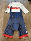Mens Varlo Cycling Kit Triathlon Tri Suit Skinsuit Large Red White Blue New